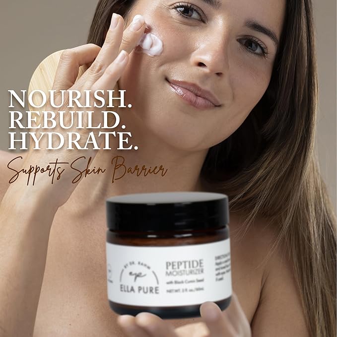 Peptide Face Moisturizer with Collagen Peptides & Natural Oils - Hydrating Cream with Vitamin B5, Aloe Vera & Organic Botanicals for Daily Skin Care - Nourishing Formula for All Skin Types