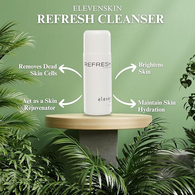 ELEVENSKIN Refresh Antioxidant Facial Cleanser – Gentle Gel Face Wash & Hydrating Cleanser – Daily Hydrating Face Wash & Makeup Cleanser for Women & Men – Seaweed Enriched, Suitable for All Skin Types