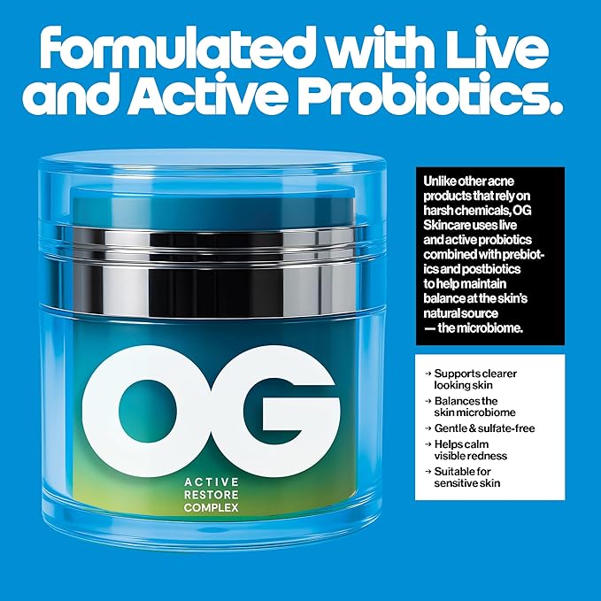 OG Skincare Glow Up Kit – Probiotic Acne Treatment & Radiance Reset Cleanser – Gentle, Microbiome-Friendly, Preservative-Free