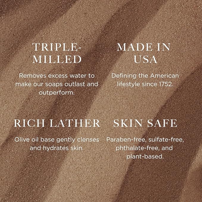 Caswell-Massey Jockey Club Natural Bar Soap for Men, Moisturizing Body Soap Bar for All Skin Types, Made with Essential Oils & Plant-Based Formula for Soft Skin, Made in USA, 5.8 oz