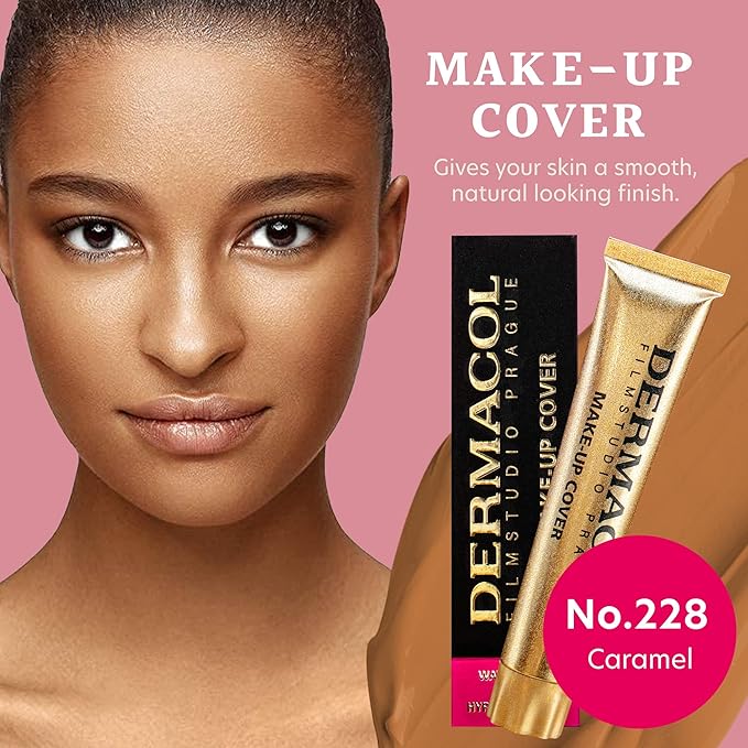 Dermacol - Full Coverage Foundation, Liquid Makeup Matte Foundation with SPF 30, Waterproof Foundation for Oily Skin, Acne, & Under Eye Bags, Long-Lasting Makeup Products, 30g, Shade 228