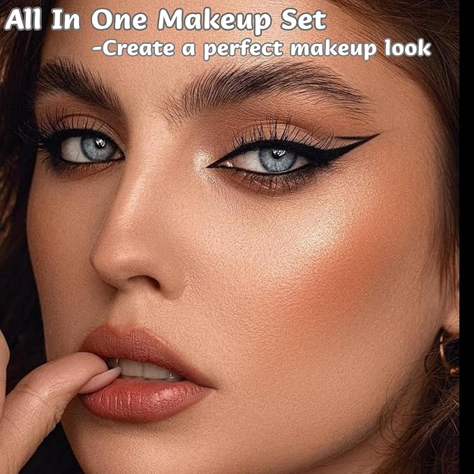 All in One Makeup Kit for Women Full Kit, 43PCS Professional Makeup Kit, Foundation Eyeshadow Lipstick Eyeliner, Complete Make Up Gift Set for Beginners and Professionals Alike