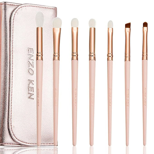 Natural Goat Hair Eye Shadow Brush Set Professional, Blending Eyeshadow Brush Set with Case, Small Nose Contour Brushes, Natural Hair Eyeshadow Brushes, Eye Brush, Eyeshadow Blending Brush.