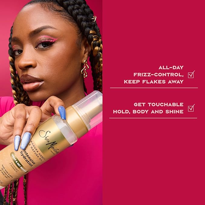 SheaMoisture Manuka Honey & Mafura Oil Wrap & Set Mousse Hydrating Made For Hold, Body, & Shine 7.5oz