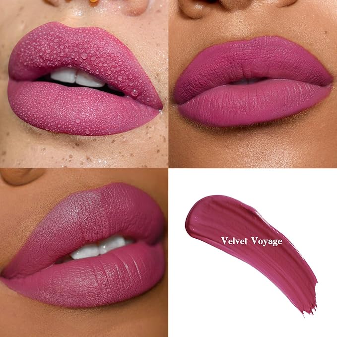 3-Pack Multicolor Matte Liquid Lipstick Set – Smoky Rose, Dusty Rose & Peachy Pink – Long-Lasting, Smudge-Proof, Waterproof – High-Pigment, Transfer-Resistant Colors for All-Day Wear