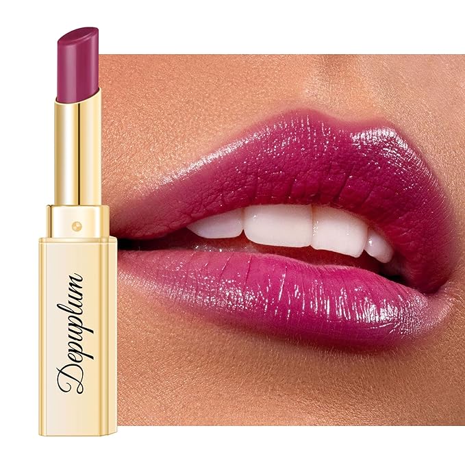 Purple Lipstick for Women Hydrate Lipstick Glossy Moisture Lip Gloss Sheer-Medium Coverage Long Lasting Lipsticks for Dry Lips, DM92 Purplish Red