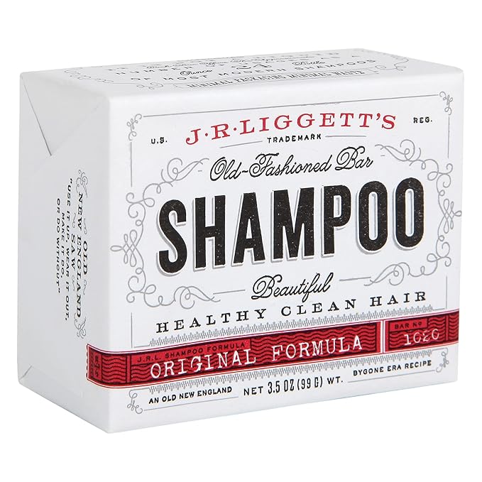 J.R.LIGGETT’S All-Natural Original Formula Shampoo Bar .65oz and Mini Travel EZ Pouch Pack, Supports Strong and Healthy Hair-Nourish Follicle with Antioxidants and Vitamins,Detergent and Sulfate-Free