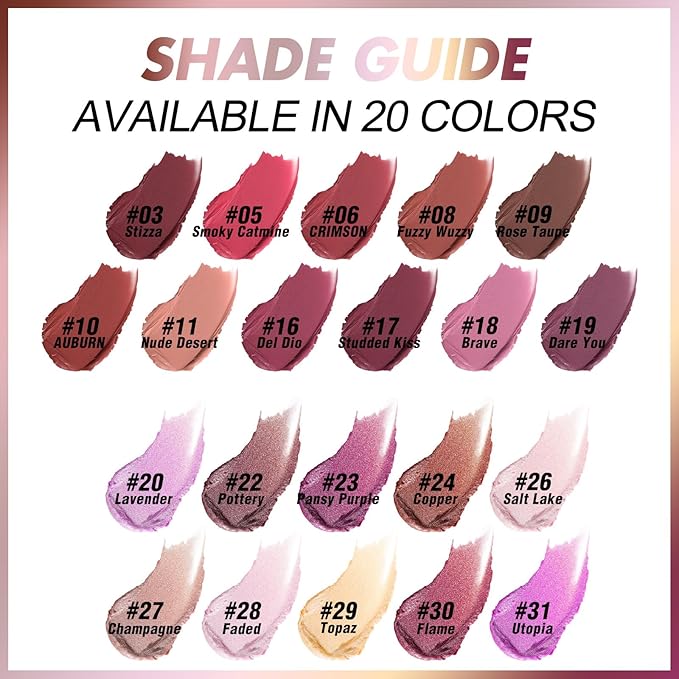 FOCALLURE Ultra Chic Metallic Lipstick,Rich Vitamin E Lip Crayon,Lightweight Shinning Color without Drying or Fading,Long Lasting Lips Makeup,#22 Pottery