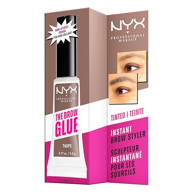 NYX PROFESSIONAL MAKEUP The Brow Glue, Extreme Hold Tinted Eyebrow Gel - Taupe