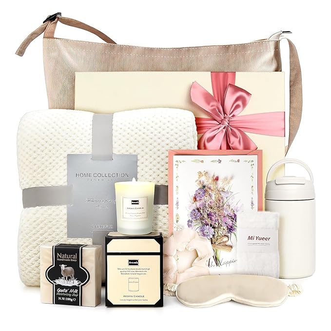 Gift Set, 10 Pcs Self Care Basket for Women, Get Well After Surgery, New Mom Care Package, Thinking of You for Mom Wife Friends Sister Her