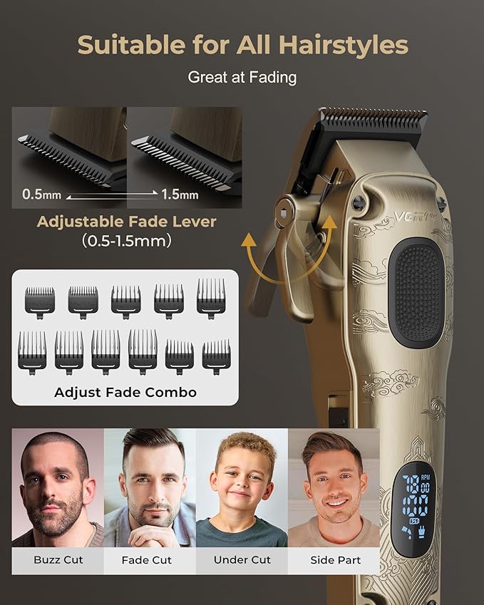 Hair Clippers for Men Professional, Cordless Hair Clippers for Hair Cutting, Mens Clippers and Trimmers Set, Electric Hair Trimmer for Men with Package Case
