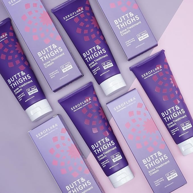 Butt Acne Clearing Treatment Cream - Reduce Bum Acne, Pimples & Zits - Clearing Acne Lotion for Buttocks - 2% Salicylic Acid for Acne Prone Skin (4oz) Made in USA.