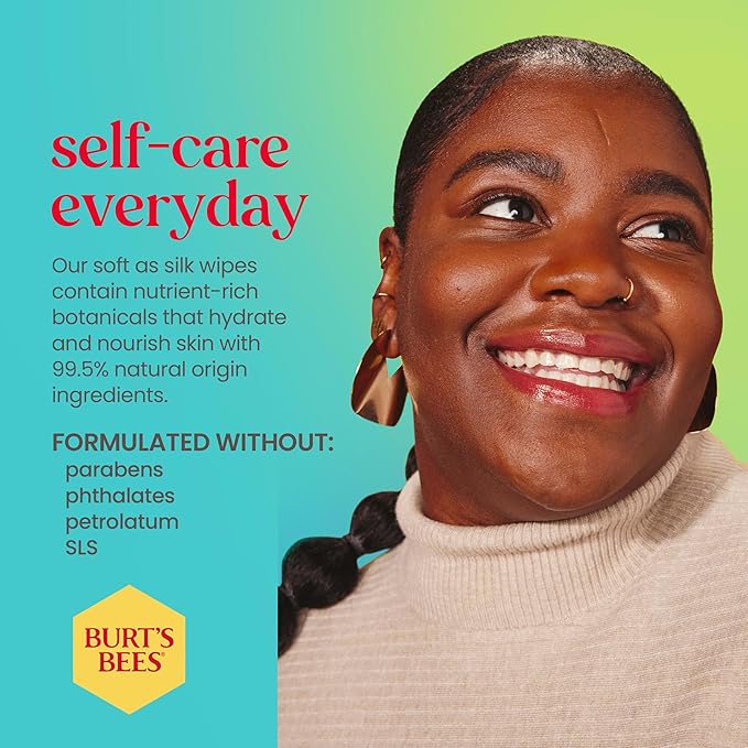 Burt's Bees Back To School Dorm Essentials, Coconut & Lotus Face Wipes, for All Skin Types, Micellar Makeup Remover & Facial Cleansing Towelettes, 30 Ct. (3-Pack)