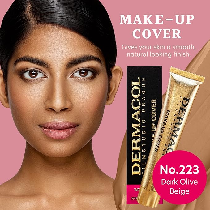 Dermacol - Full Coverage Matte Foundation with SPF 30, Waterproof Makeup Foundation for Oily Skin, Acne, & Under Eye Bags, Long-Lasting Makeup, 30g - Shade 223