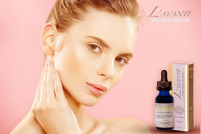Double Stem Cell Silver Serum - Anti-aging, Anti-wrinkle and Skin Rejuvenation Treatment for Face and Neck, Scar and Acne Treatment, Moisturizer, Skin Hydration