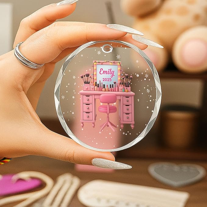 Personalized Makeup Tools Christmas Ornament 2025, Makeup Box Christmas Ornament Gift for Makeup Artist, Christmas Tree Decor for Makeup Shop, Gift for New Makeup Coworkers (Makeup 3)