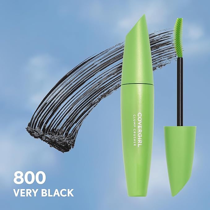COVERGIRL Clump Crusher Mascara, 20X More Volume, Double Sided Brush, Long-Lasting Wear - 800 Very Black (Pack of 1)