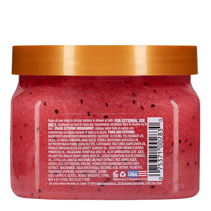 Tree Hut Watermelon Shea Sugar Scrub, Exfoliating, Hydrating & Moisturizing Body Scrub with Shea Butter & Nourishing Essential Oils, Smooth & Soften Skin, 18 oz