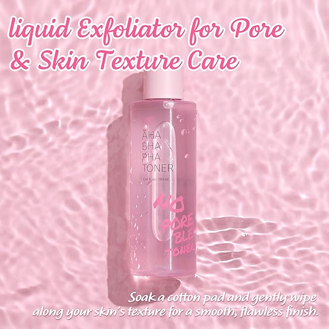 TOUCH IN SOL No Poreblem AHA BHA PHA Toner - Glycolic & Salicylic Acid Liquid Exfoliator - Makeup Prep & Pore Cleanser - Exfoliate, Soothe & Refresh Skin for Brighter Complexion
