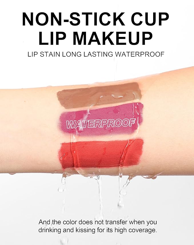 BestLand 6Pcs Matte Liquid Lipstick Makeup Set, Matte liquid Long-Lasting Wear Non-Stick Cup Not Fade Waterproof Lip Gloss (Literary Allure Gift Set B)