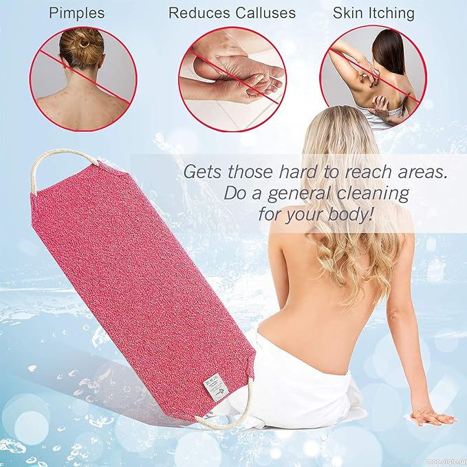 Evridwear Exfoliating Back Scrubber for Shower - Double-Sided Body Scrubber with Handles, Deep Clean, Massage & Exfoliate Back Washer for Men & Women, Invigorates Skin & Circulation