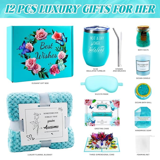 Self Care Gifts for Women, Get Well Soon Gift Baskets, Thinking of You Gifts Relaxing Spa Self Care Gift, Birthday Gifts for Women Mom Wife Her Friend Sister Grandma