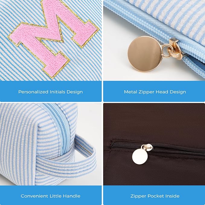 Mothers Day Gifts for Mom,Mum Gifts from Daughter,Birthday Gifts for Wife Sister Her,Mother in Law Gift,Mama Gifts Idea,Makeup Bag Set Cosmetic Bag - Blue,M