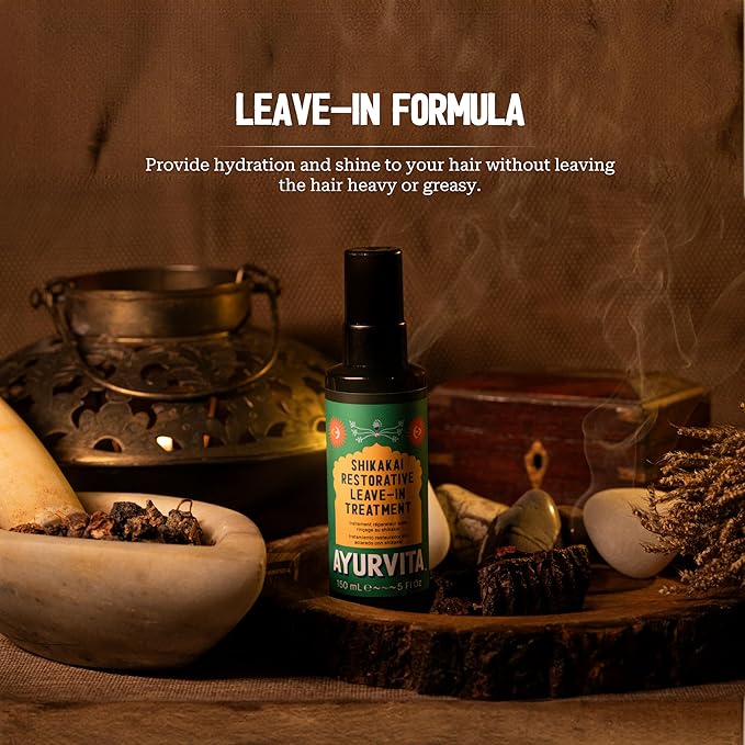 Shikakai Restorative Leave-In Conditioner - Herbal Remedy For Dry Scalp and Strands - Moisturizing, Scalp-Cooling Spray - Planet-Friendly, Bio-Sourced Formula and Packaging - 5 Oz