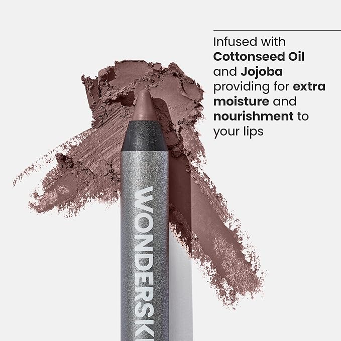 Wonderskin Lip Liner Pencil - 360 Contour Lipliner, Long Lasting, Sharpenable Lip Pencil, Waterproof and Transfer-Proof Nude Lip Liner (Cocoa)