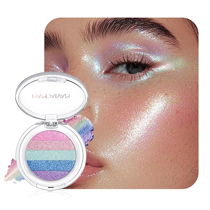 Multi-Use Chameleon Eyeshadow & Highlighter Palette – Iridescent Multichrome Shimmer with Color-Shifting Glow, Long-Lasting Waterproof Glitter Makeup for Eyes, Face & Festival (Dreamy Galaxy)