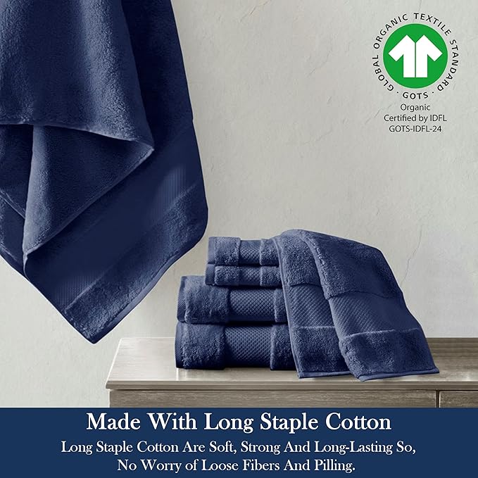 Delara Organic Cotton Luxuriously Plush Bath Towel 33 Piece Set|GOTS & Oeko-TEX Certified|Premium Hotel Quality Towels|Feather Touch Technology|650 GSM Long Staple|Soft, Quick Dry & Ultra-Absorbent