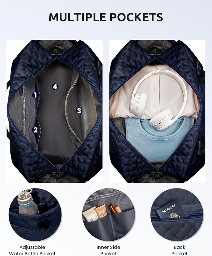 Gifts for Granddaughter-Initial Duffle Bag with Shoe Compartment, Personalized Weekender Bag, Monogram Overnight Bag, Letter Travel Bag with Makeup Bag，Daughter Friend Gifts (Letter S)