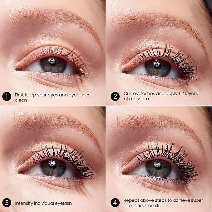 Mascara Volume and Length, Waterproof Mascara Black No Clumping 2-1 Long-Lasting & Volumizing for a Charming Curling Effect Eye Make up, Cruelty Free