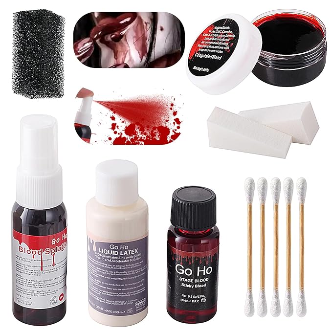 Go Ho Fake Blood Makeup for Special Effects,Set 1,BY078