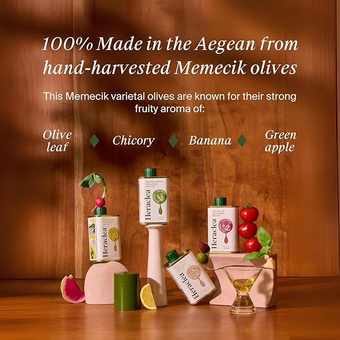 Heraclea - Lemon Infused - Extra Virgin Olive Oil - Organic Olive Oil - Extra Virgin - Cold Pressed - Polyphenol Rich EVOO - 5.9oz Bottle