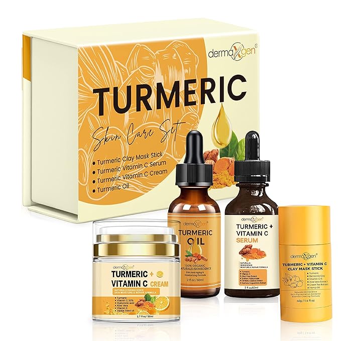 Glow Boosting Moisturizer, Organic Ingredients, Anti-Aging, Reduce Acne, Dark Spot Remover, Hydrates & Controlling Oil & Refining Pores for Normal Oily Skin - Set of 4