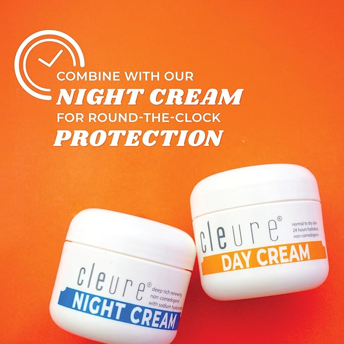 Cleure Anti-Aging Day Cream & Facial Moisturizer w/Pure Shea Butter for Sensitive Skin - Fragrance Free, Gluten, Salicylate and Paraben Free (2 oz, Pack of 1)