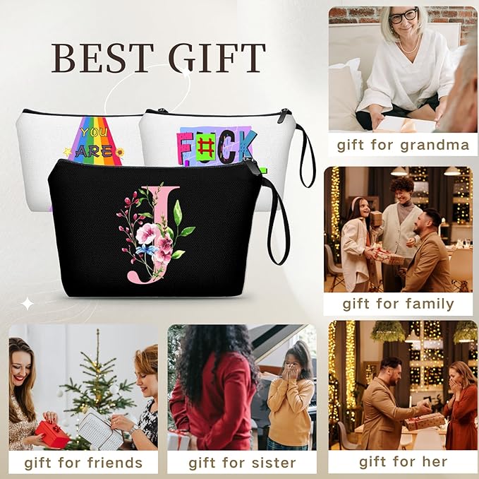 Birthday Friendship Womens Bridesmaid Proposal Coolest Gifts for Sister Teacher Coworkers Bride Personalized Travel Makeup Cosmetic Bag with Mirror Valentines Mothers Day Christmas Graduation J