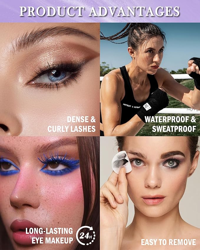 Brown Mascara Liquid Eyeliner Set,5D Waterproof Fiber Colored Mascara Volume and Length,Longlasting Smudgeproof Color Eye Liner Pen,Cosplay Party Stage Use,Mother's Day Makeup Gift for Women Girl-02