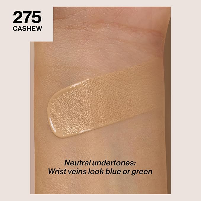 Revlon Liquid Foundation, ColorStay Face Makeup for Combination & Oily Skin, SPF 15, Medium-Full Coverage with Matte Finish, 275 Cashew, 1 Fl Oz