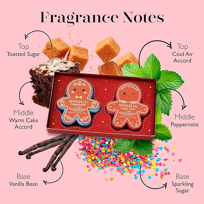 Spongellé Gingerbread Gift Set Body Wash Infused Buffers, Sugar & Spice
