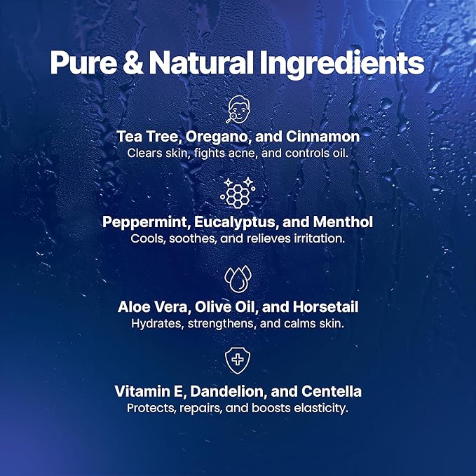 Derma-Nu Men's Body Wash – Bold & Woody Sandalwood Scent Antibacterial Body Wash for Jock Itch, Athlete’s Foot, Eczema & Back Acne – Antibacterial Soap for Men – Safe for All Skin Types – (8oz)