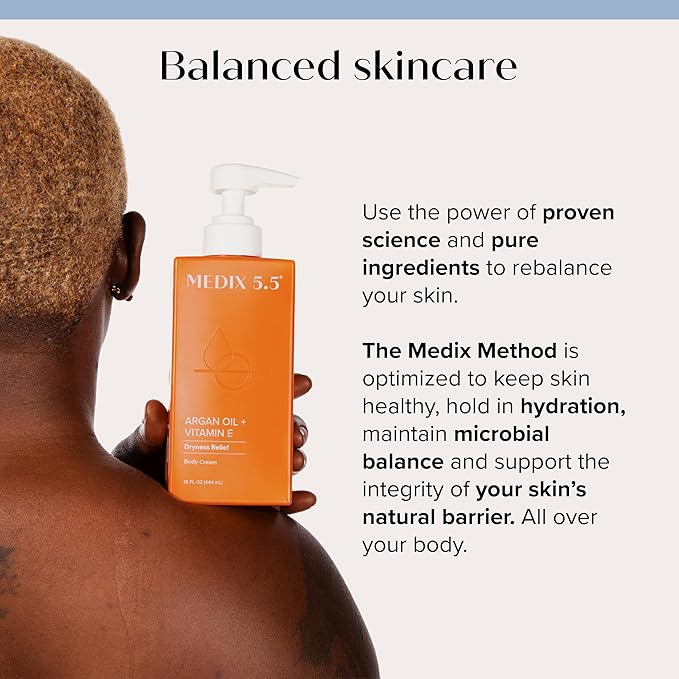 Medix 5.5 Argan Oil + Vitamin E Cream Anti Aging Skin Care Moisturizer Body Lotion For Women & Men | Firming Body Lotion Reduces Look Of Wrinkles, Cellulite, Crepey Skin, & Uneven Skin Tone, 2-Pack