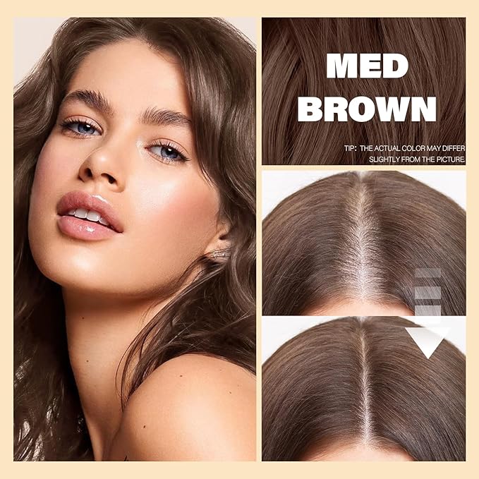 Root Touch Up Sets,Hairline Powder for Women Cover Up- Hairline Concealer for Thin and Thinning Hair, Water & Sweat Resistant,Contain Azonbey Makeup Brush (Light Brown, Med-Makeup Brush)