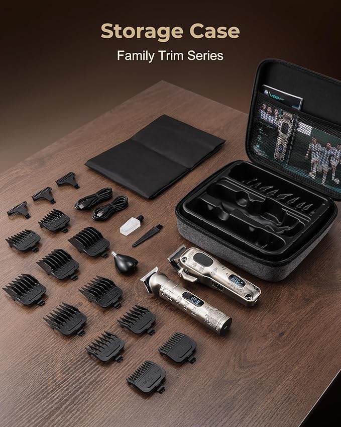 Hair Clippers for Men Professional, Cordless Hair Clippers for Hair Cutting, Mens Clippers and Trimmers Set, Electric Hair Trimmer for Men with Package Box (Silver)