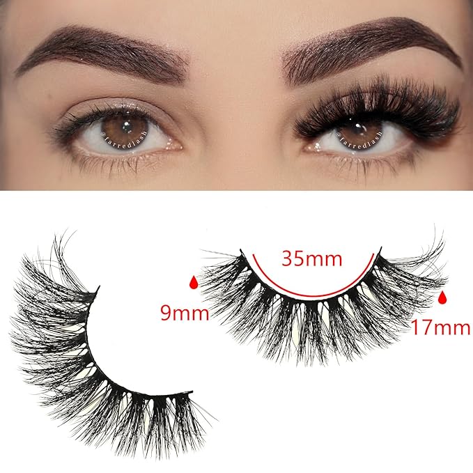 FARRED Cat Eye Lashes Fluffy False Eyelashes Strips 10 Pairs Fake Eyelashes Natural Look Short Natural Lashes Cateye Lash Wispy Volume Eyelash Faux Mink Strip Lashes Pack for Daily Makeup