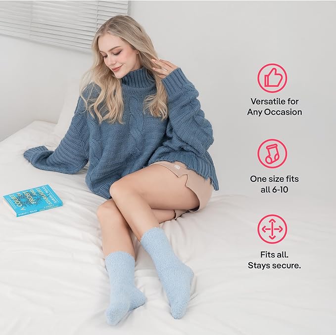 CoolMate GLOBAL Fuzzy Socks for Women Gift Box, Cozy, Soft, Comfy & Cloud-Like Socks, Plush, Durable for Spa, Home