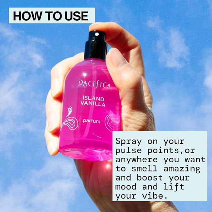 Pacifica Beauty Island Vanilla Spray Perfume – Sweet Tropical Vanilla Gourmand Scent, Long Lasting Everyday Signature Fragrance for Women, Non-Toxic, Vegan, Cruelty-Free Clean Perfume 2oz