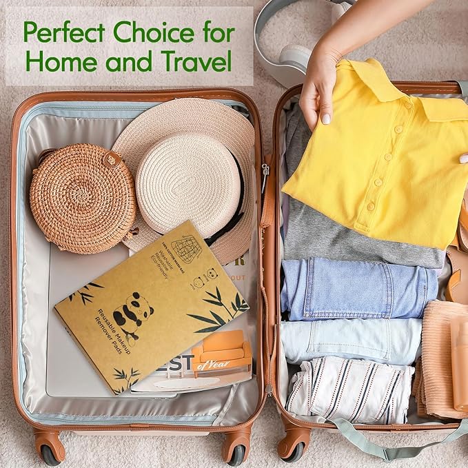 20 Pack Reusable Makeup Remover Face Pads with Laundry Bag Washable Soft and Comfortable Cleaning Face Skin,Washable Bamboo Cotton Rounds Multicolour