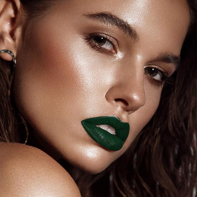 Green Matte Liquid Lipstick – Super Stay, Highly Pigmented, Rich Lip Colors, Smudge-Proof, Waterproof, Transfer-Resistant (Mystic Green Shade)